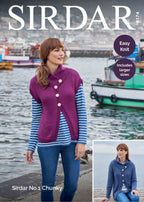 Sirdar Jacket & Waistcoat Knitting Pattern in Chunky 8174P PDF DOWNLOAD