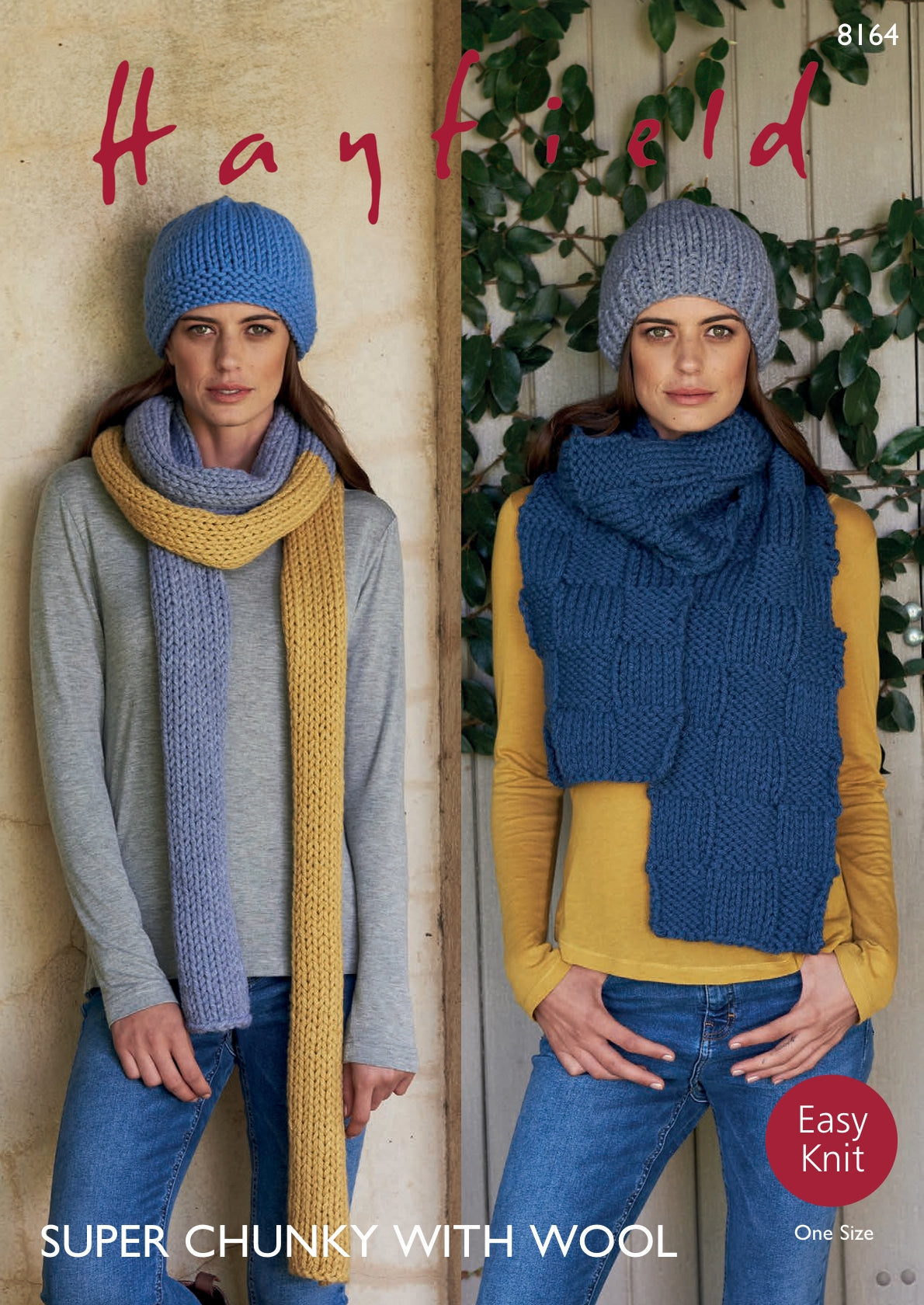Hayfield Hats & Scarves Knitting Pattern in Chunky 8164P PDF DOWNLOAD