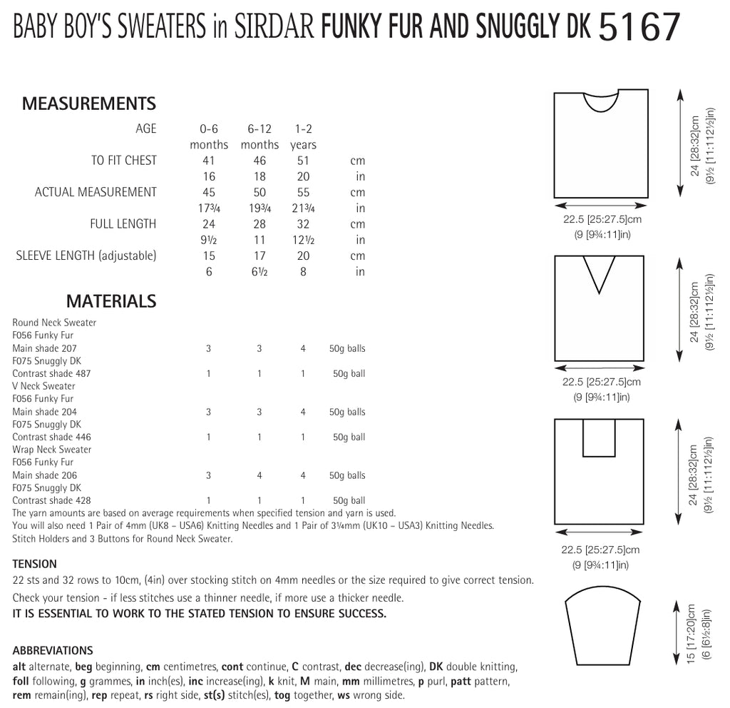 Sirdar Sweaters Knitting Pattern in DK 5167P PDF DOWNLOAD