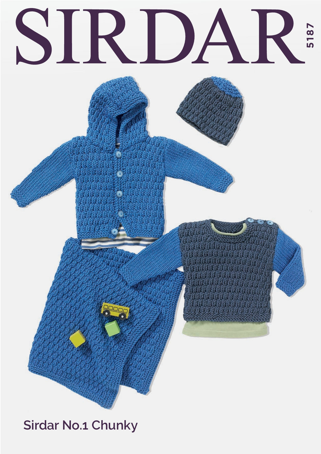 Sirdar Jacket, Sweater, Hat & Blanket Knitting Pattern in Chunky 5187P PDF DOWNLOAD