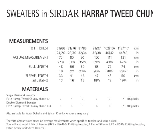 Sirdar Sweaters Knitting Pattern in Sirdar Harrap Tweed Chunky 7847P PDF DOWNLOAD