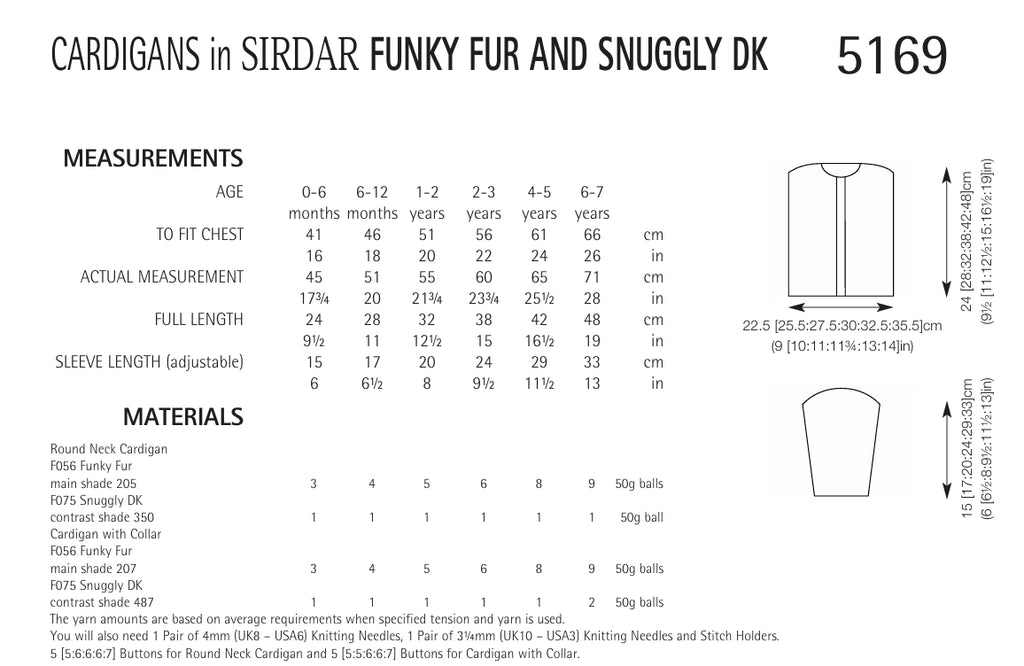 Sirdar Cardigans Knitting Pattern in DK 5169P PDF DOWNLOAD