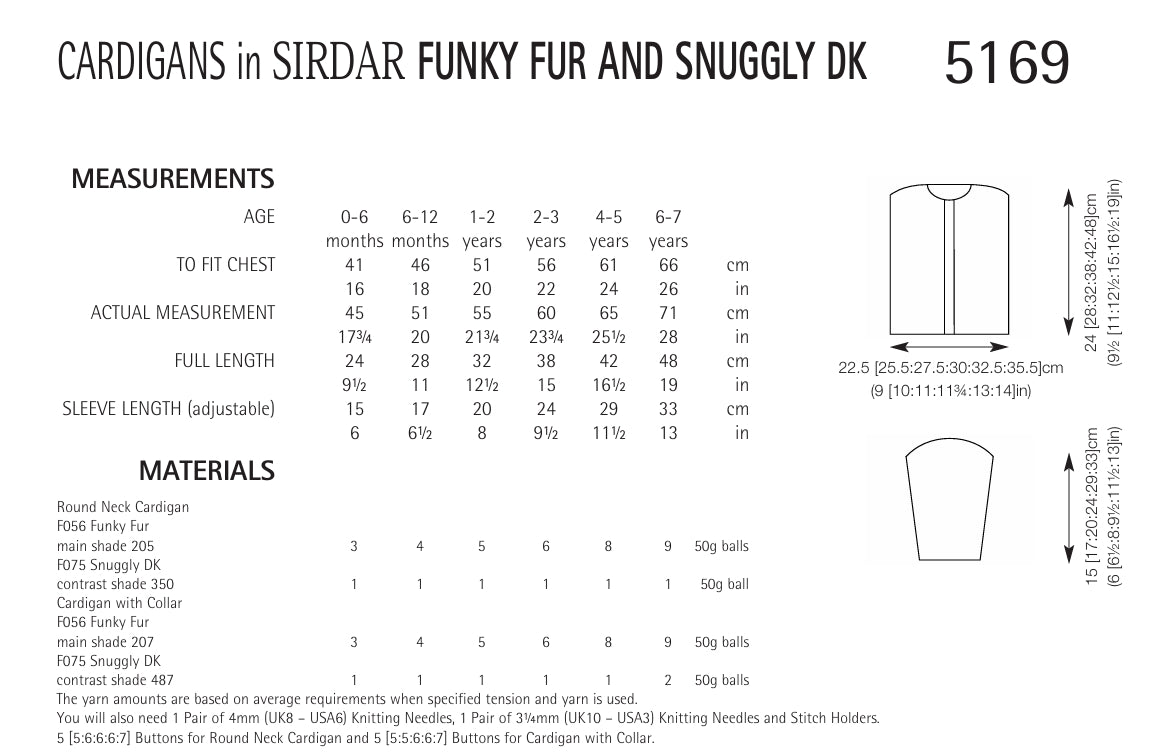 Sirdar Cardigans Knitting Pattern in DK 5169P PDF DOWNLOAD