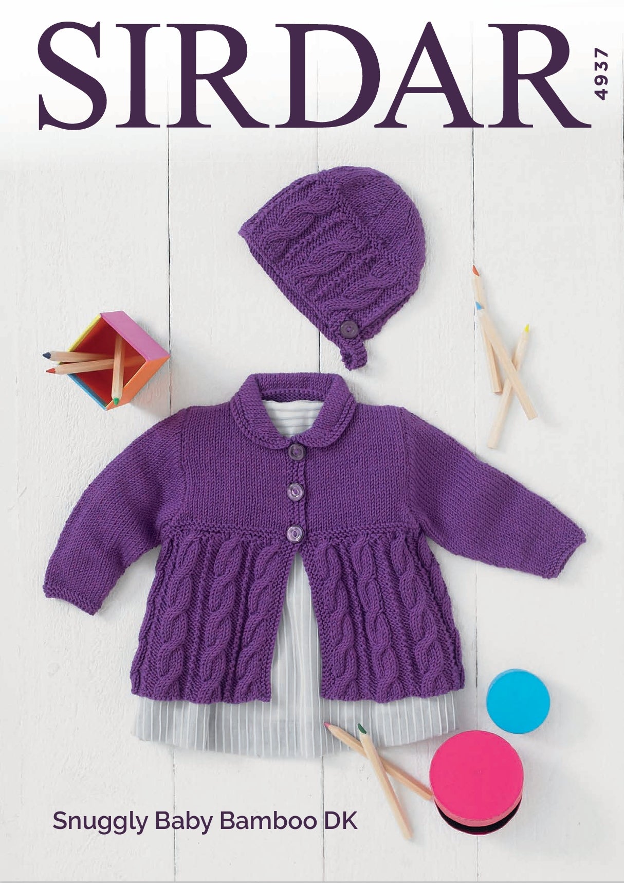 Sirdar Cardigan & Bonnet Knitting Pattern in DK 4937P PDF DOWNLOAD