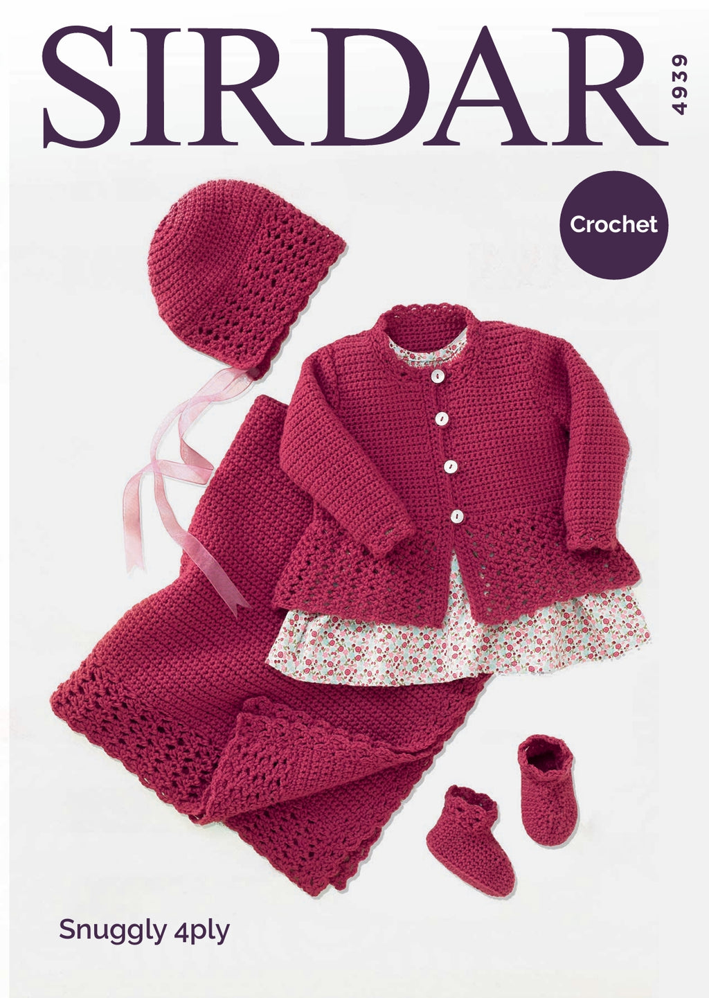 Sirdar Coat, Hat, Bootees & Blanket Knitting Pattern in 4ply 4939P PDF DOWNLOAD