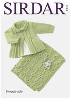 Sirdar Baby Girls Matinee Coat & Blanket Knitting Pattern in 4ply 4941P PDF DOWNLOAD