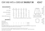 Sirdar Coat & Hats Knitting Pattern in DK 4947P PDF DOWNLOAD