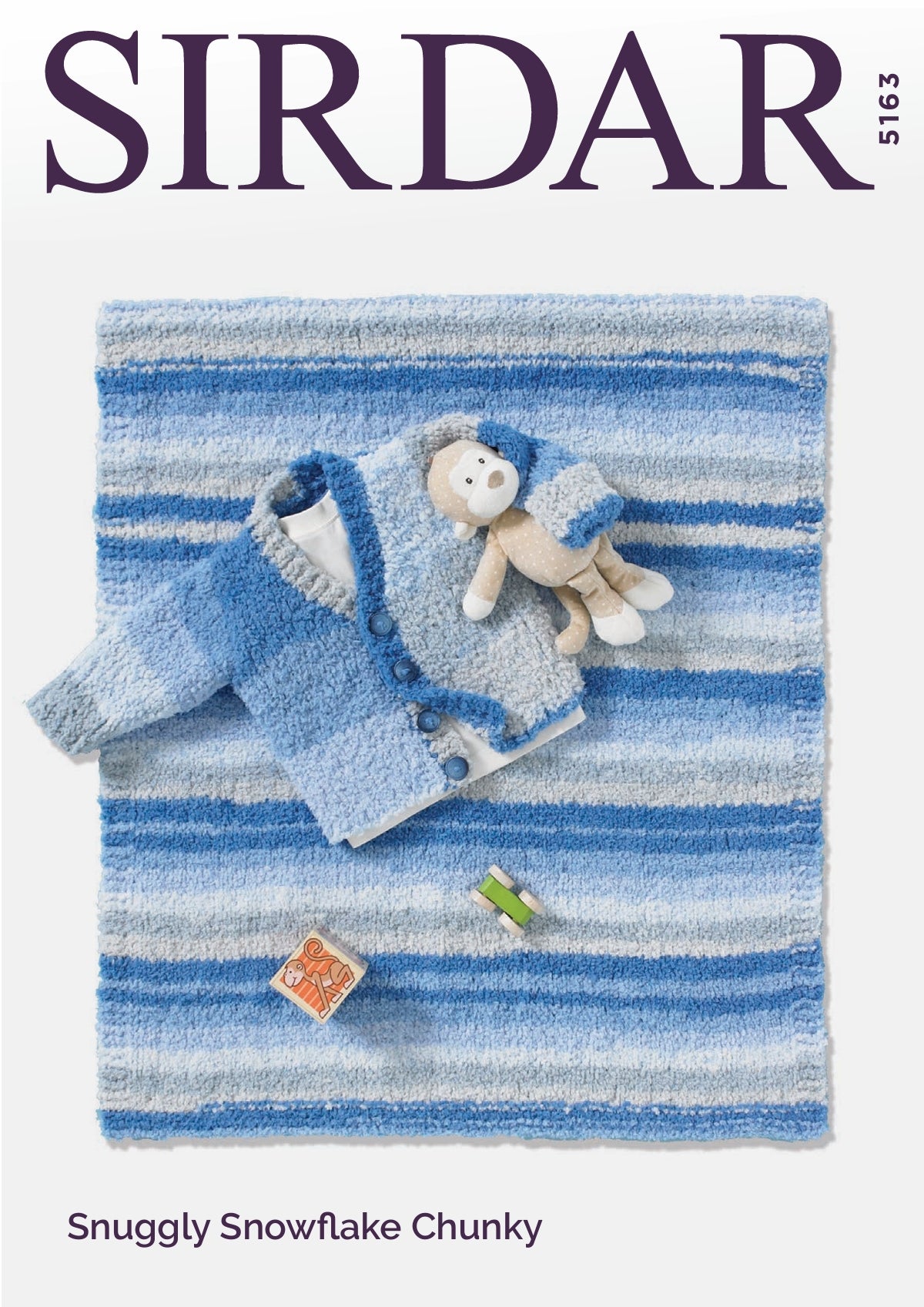 Sirdar Baby Boys Cardigan & Blanket Knitting Pattern in Chunky 5163P PDF DOWNLOAD