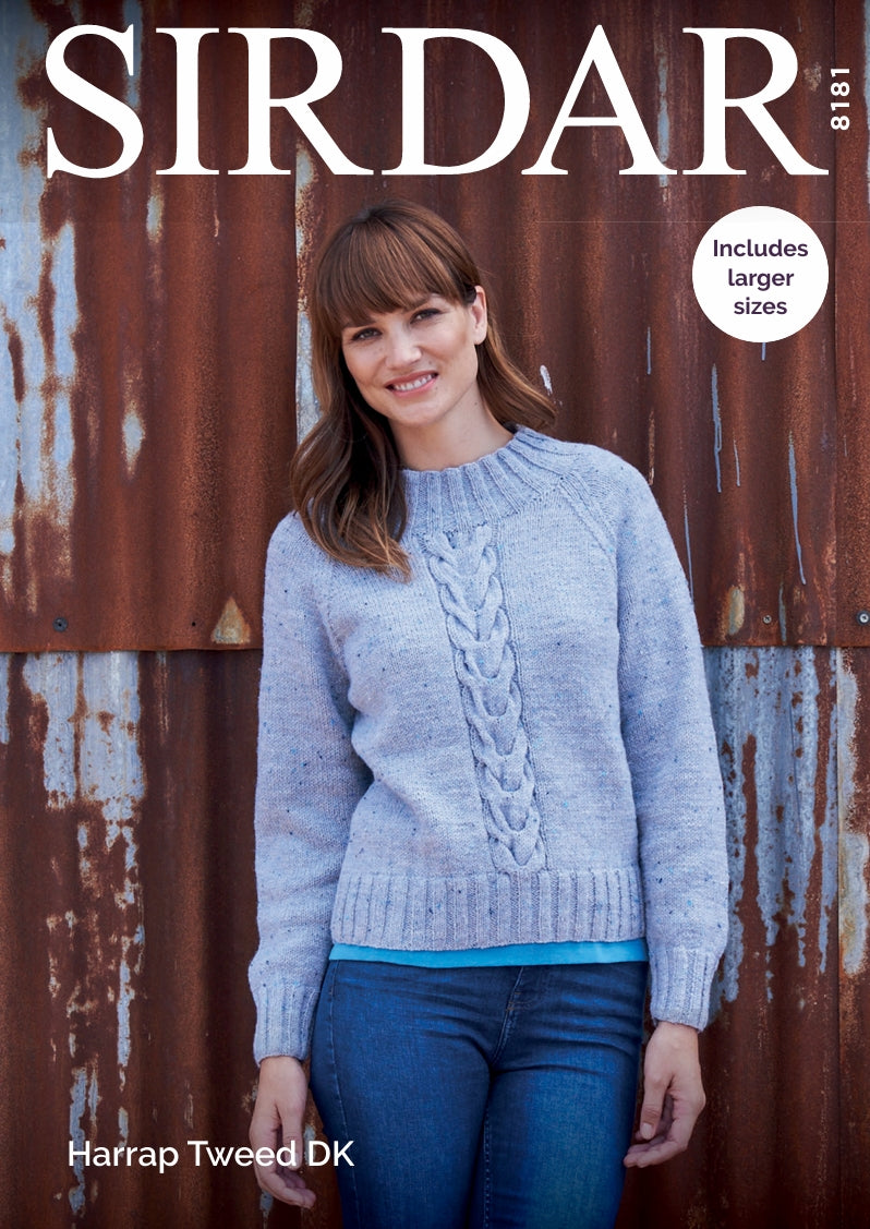 Sirdar Lady's Sweater Knitting Pattern in DK 8181P PDF DOWNLOAD