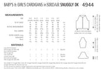 Sirdar Babies & Girls Cardigans Knitting Pattern in DK 4944P PDF DOWNLOAD