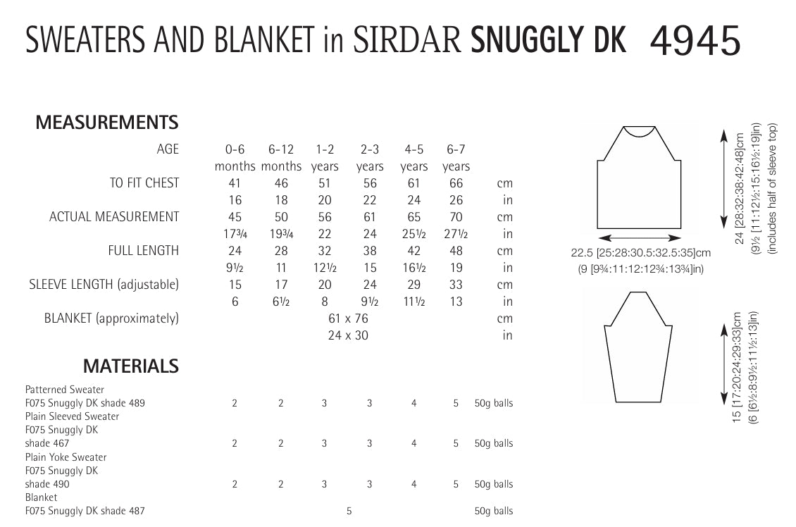 Sirdar Sweaters & Blanket Knitting Pattern in DK 4945P PDF DOWNLOAD