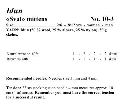 Viking Yarn Mittens Knitting Pattern in Idun 10-3aP PDF DOWNLOAD