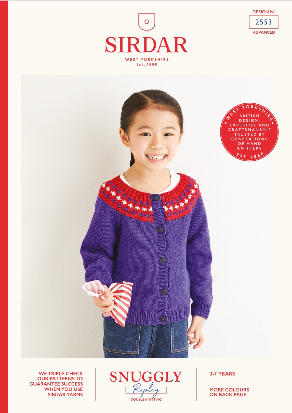Sirdar Yoked Cardigan Knitting Pattern in DK 2553P PDF DOWNLOAD