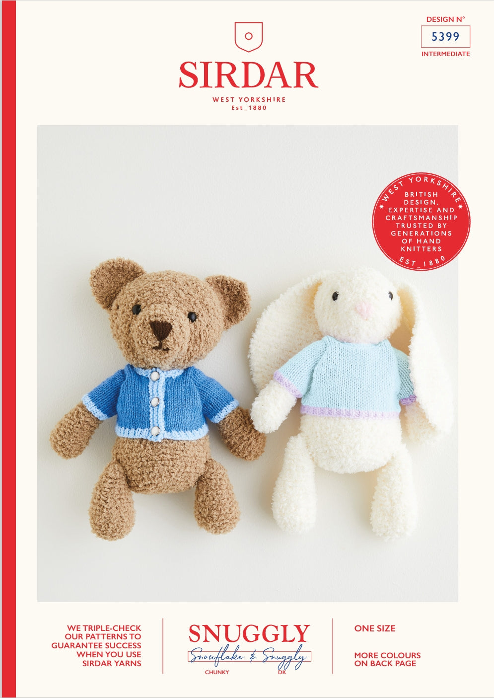 Sirdar Teddy Bear & Bunny Knitting Pattern in Chunky & DK 5399P PDF DOWNLOAD