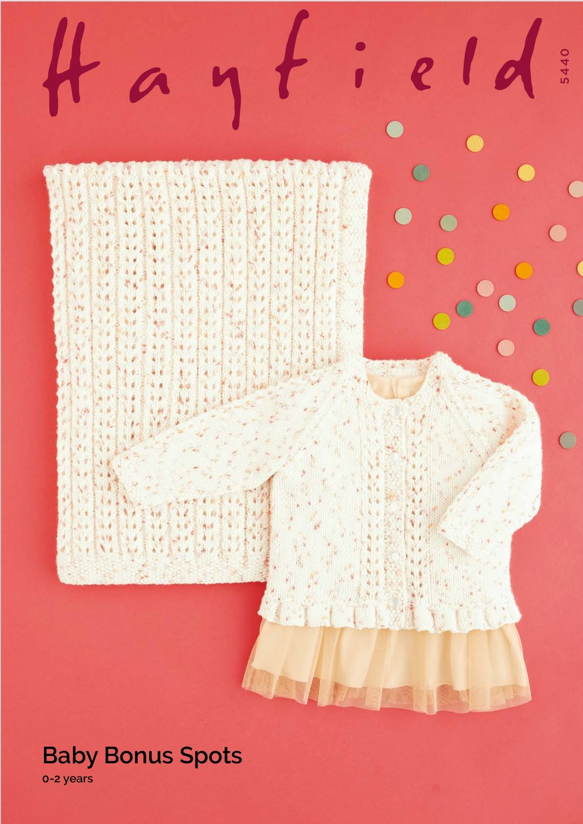 Hayfield Cardigan & Blanket Knitting Pattern in Baby Bonus Spots DK 5440P PDF DOWNLOAD