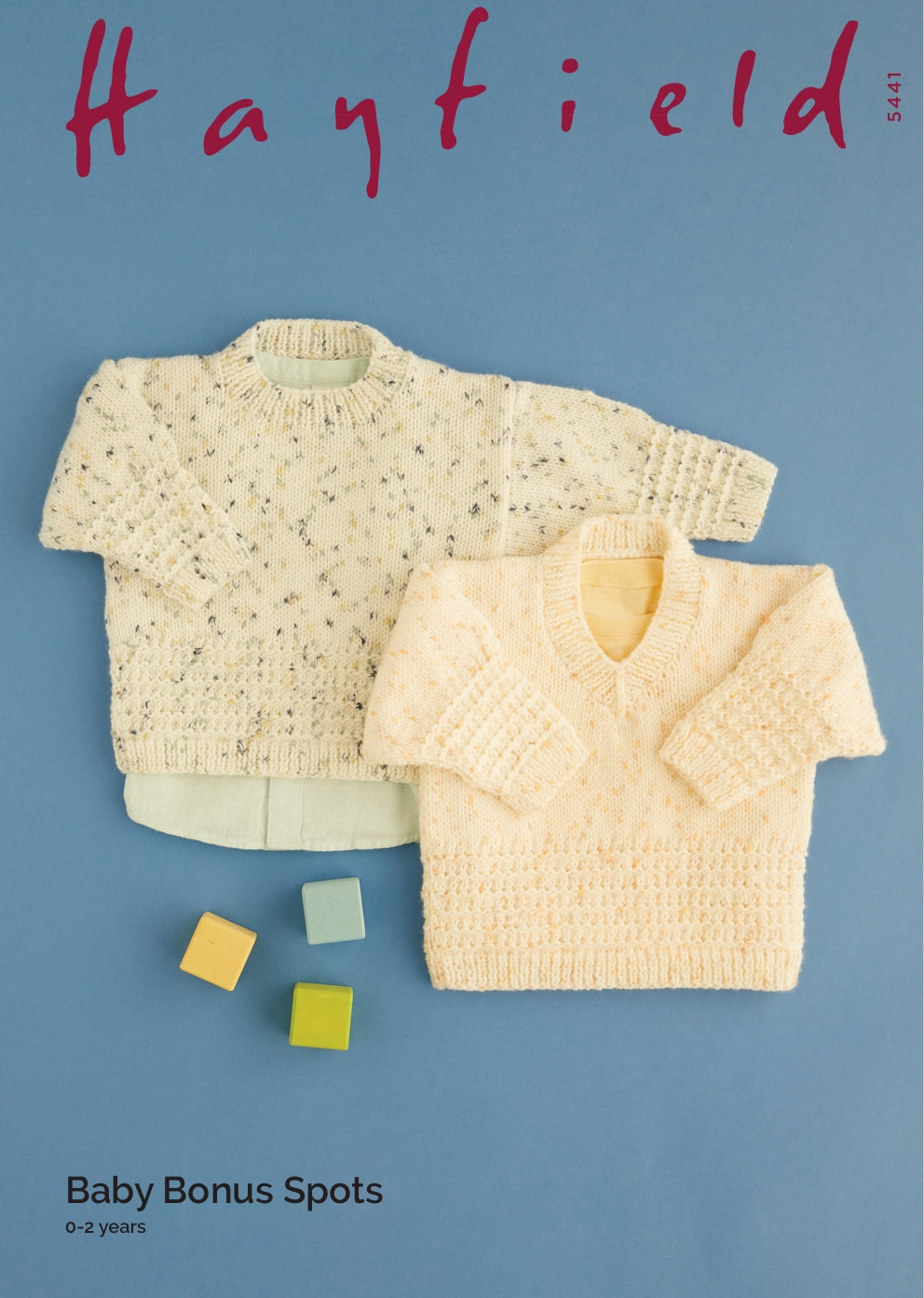 Hayfield Sweaters Knitting Pattern in Baby Bonus Spots DK 5441P PDF DOWNLOAD