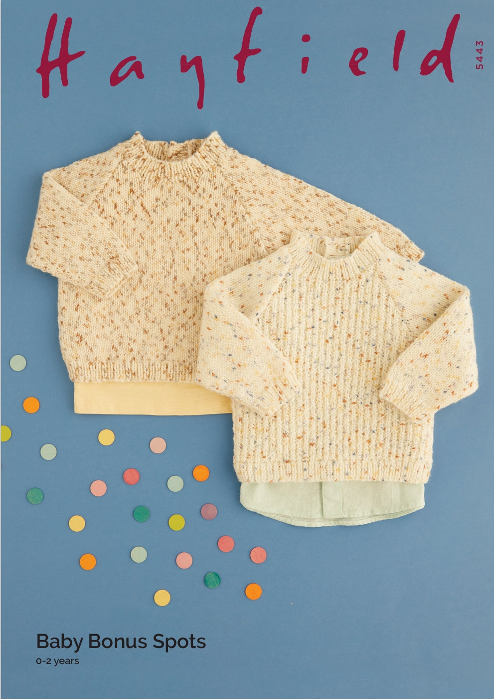 Hayfield Sweaters Knitting Pattern in Baby Bonus Spots DK 5443P PDF DOWNLOAD