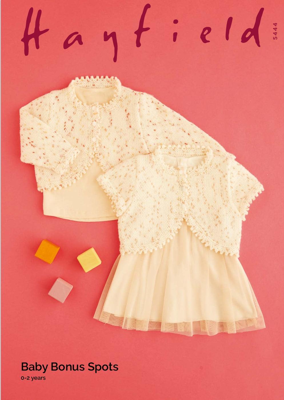 Hayfield Boleros Knitting Pattern in Baby Bonus Spots DK 5444P PDF DOWNLOAD