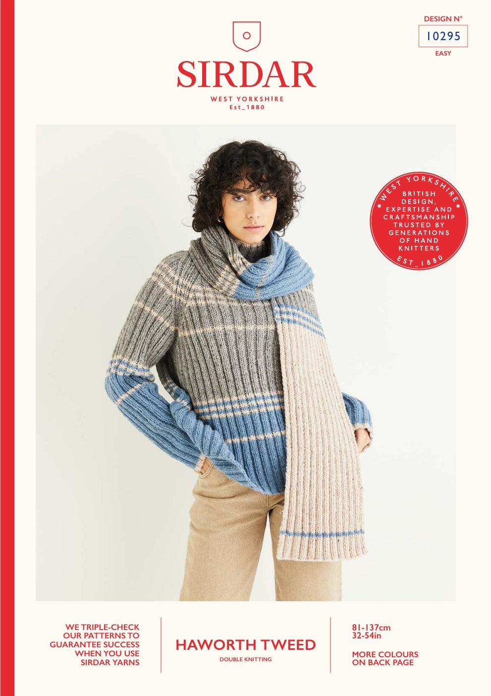 Sirdar Sweater & Scarf Knitting Pattern in Haworth Tweed DK 10295P PDF DOWNLOAD
