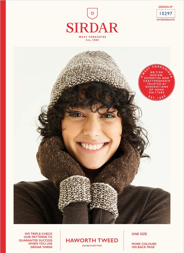Sirdar Hat & Gloves Knitting Pattern in Haworth Tweed DK 10297P PDF DOWNLOAD