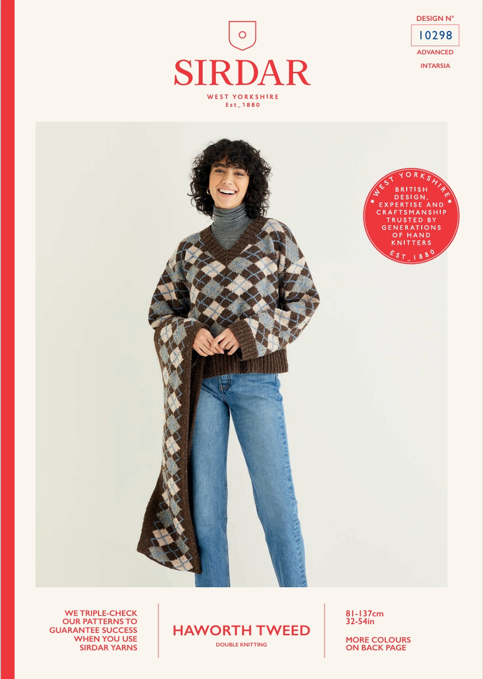 Sirdar Sweater & Scarf Knitting Pattern in Haworth Tweed DK 10298P PDF DOWNLOAD