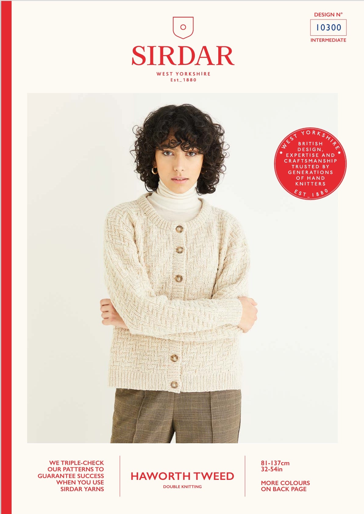 Sirdar Cardigan Knitting Pattern in Haworth Tweed DK 10300P PDF DOWNLOAD