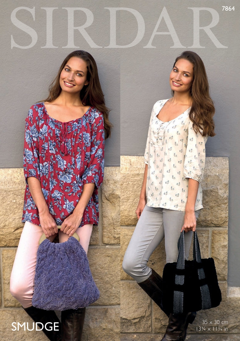 Sirdar Bags Knitting Pattern in Sirdar Smudge 7864P PDF DOWNLOAD