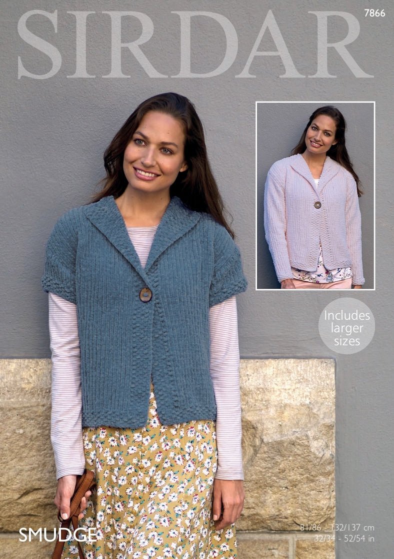 Sirdar Jacket Knitting Pattern in Sirdar Smudge 7866P PDF DOWNLOAD