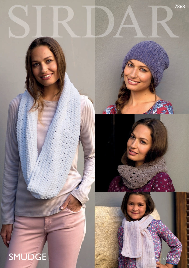Sirdar Accessories Knitting Pattern in Sirdar Smudge 7868P PDF DOWNLOAD