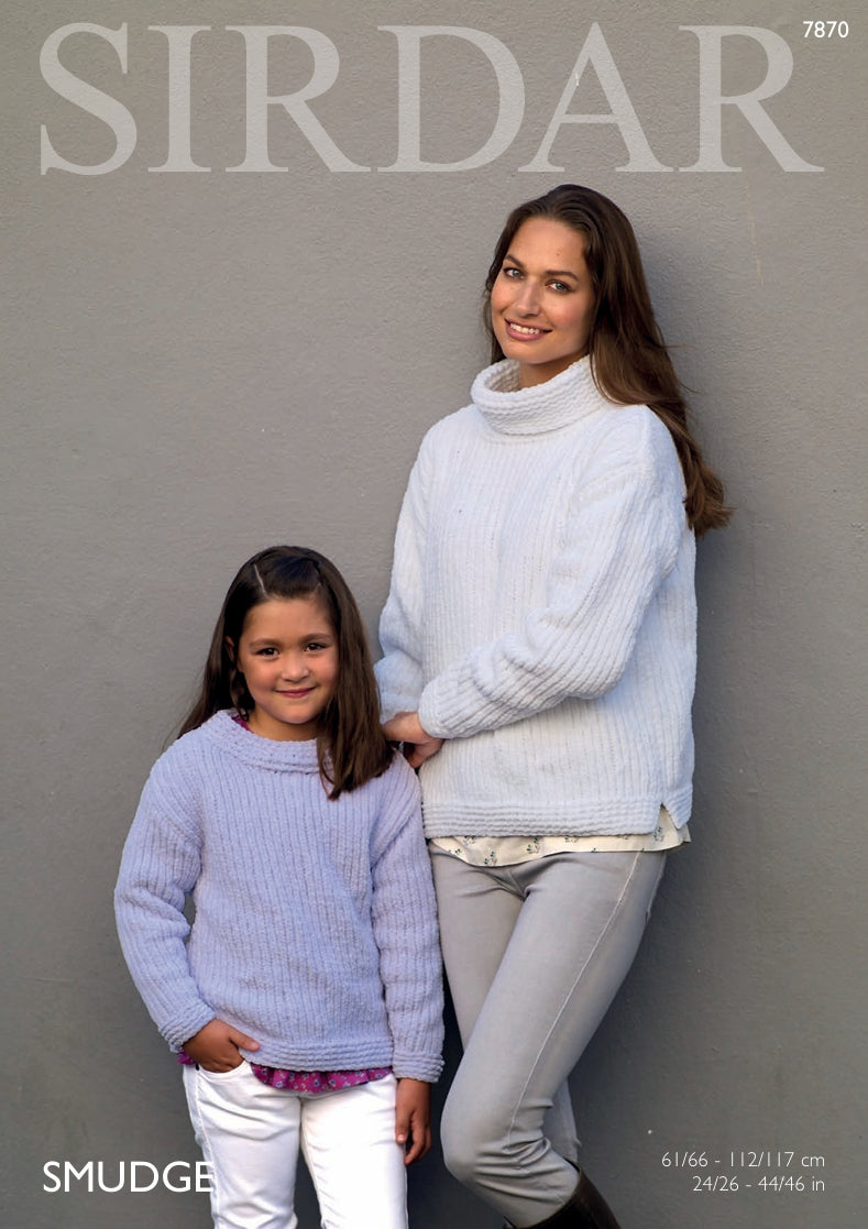 Sirdar Sweaters Knitting Pattern in Sirdar Smudge 7870P PDF DOWNLOAD