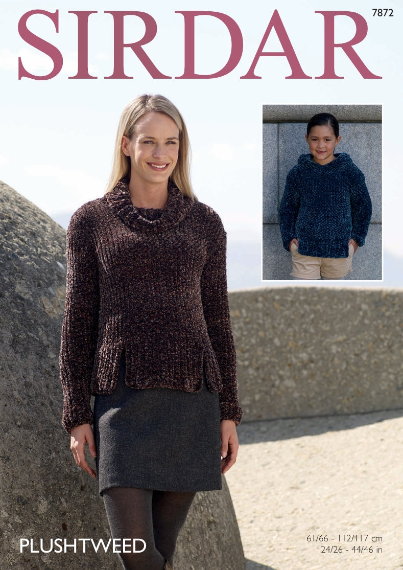 Sirdar Sweaters Knitting Pattern in Sirdar Plushtweed 7872P PDF DOWNLOAD