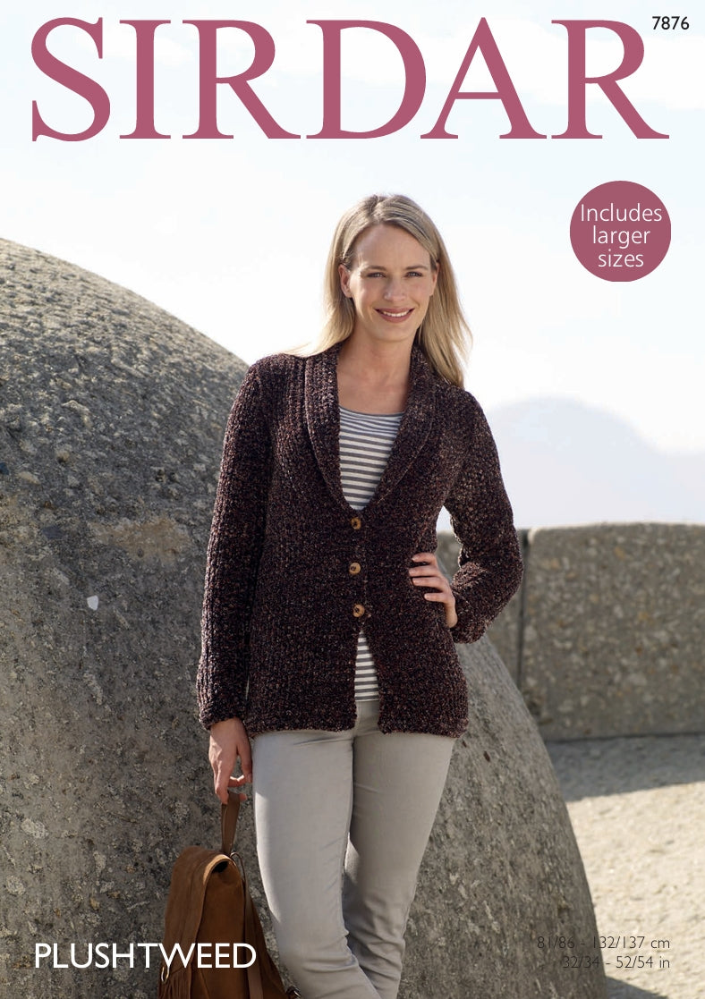 Sirdar Jacket Knitting Pattern in Sirdar Plushtweed 7876P PDF DOWNLOAD