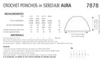 Sirdar Ponchos Crochet Pattern in Sirdar Aura 7878P PDF DOWNLOAD