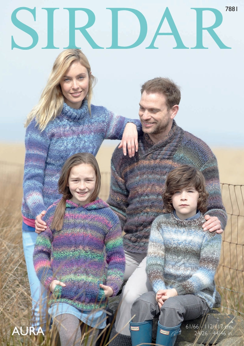 Sirdar Sweaters Knitting Pattern in Sirdar Aura 7881P PDF DOWNLOAD