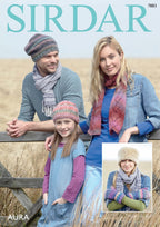 Sirdar Hat, Scarf and Mittens Knitting Pattern in Sirdar Aura 7883P PDF DOWNLOAD