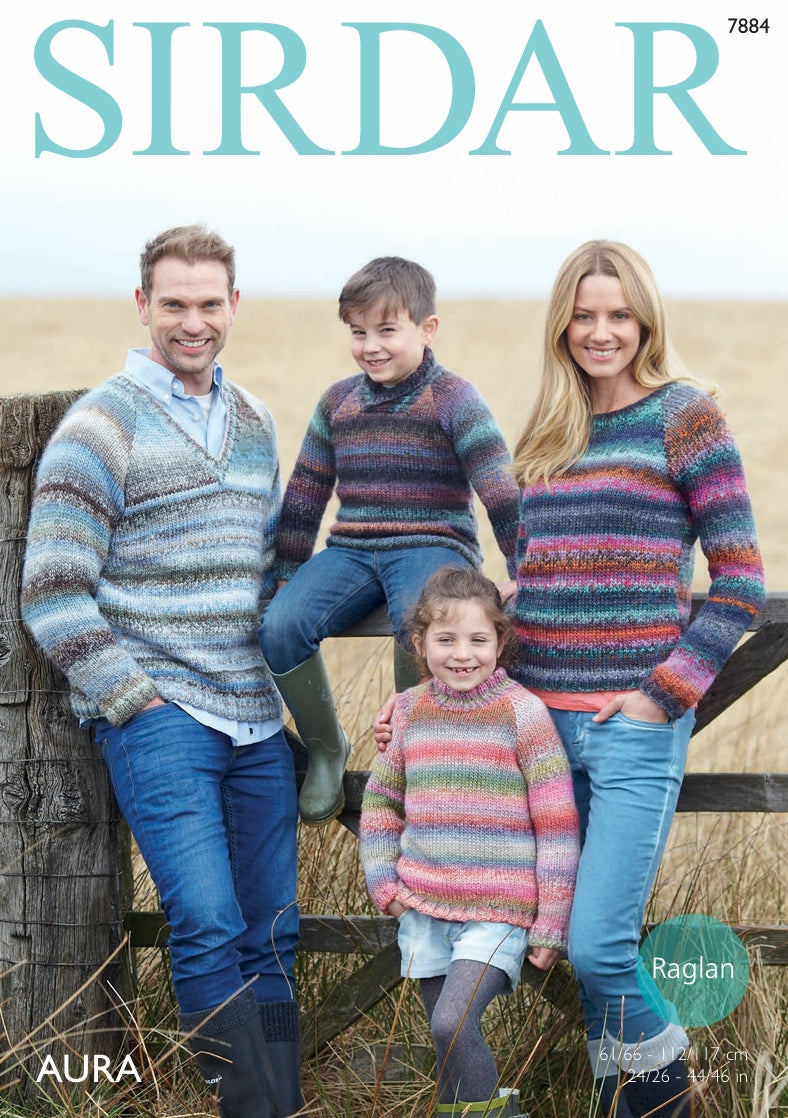 Sirdar Sweaters Knitting Pattern in Sirdar Aura 7884P PDF DOWNLOAD
