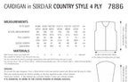 Sirdar Cardigan Knitting Pattern in Sirdar Country Style 4ply 7886P PDF DOWNLOAD