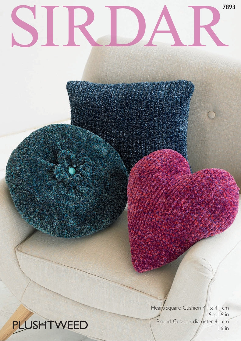 Sirdar Cushions Knitting Pattern in Sirdar Plushtweed 7893P PDF DOWNLOAD