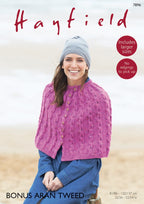 Hayfield Cape Knitting Pattern in Hayfield Bonus Aran Tweed 7896P PDF DOWNLOAD