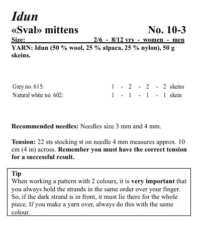 Viking Yarn Mittens Knitting Pattern in Idun 10-3bP PDF DOWNLOAD