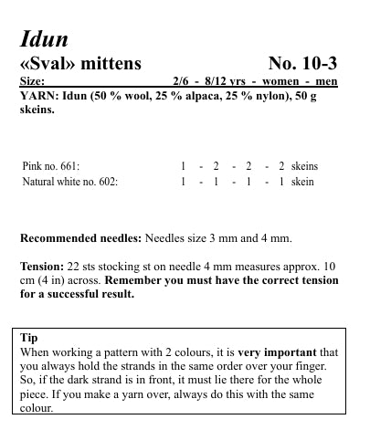 Viking Yarn Mittens Knitting Pattern in Idun 10-3cP PDF DOWNLOAD