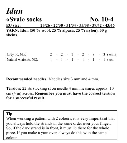 Viking Yarn Socks Knitting Pattern in Idun 10-4bP PDF DOWNLOAD