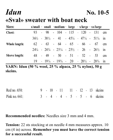 Viking Yarn Boat Necked Sweater Knitting Pattern in Idun 10-5aP PDF DOWNLOAD