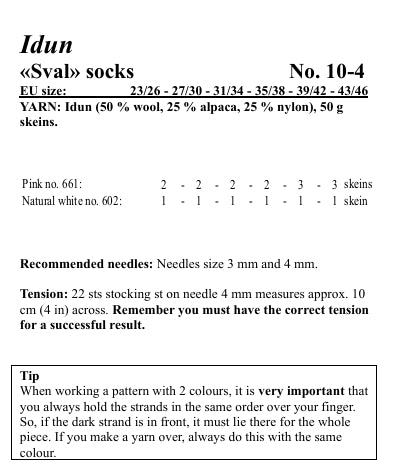 Viking Yarn Socks Knitting Pattern in Idun 10-4cP PDF DOWNLOAD
