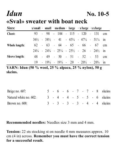 Viking Yarn Boat Necked Sweater Knitting Pattern in Idun 10-5bP PDF DOWNLOAD