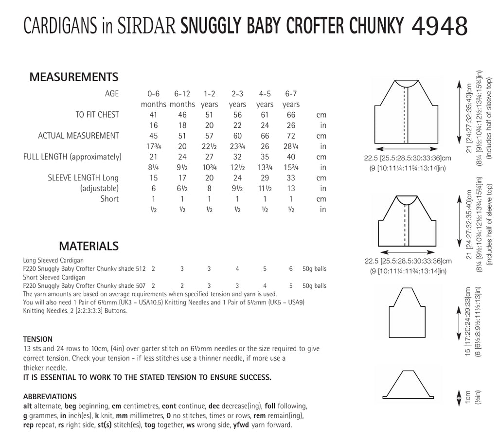 Sirdar Cardigans Knitting Pattern in Chunky 4948P PDF DOWNLOAD