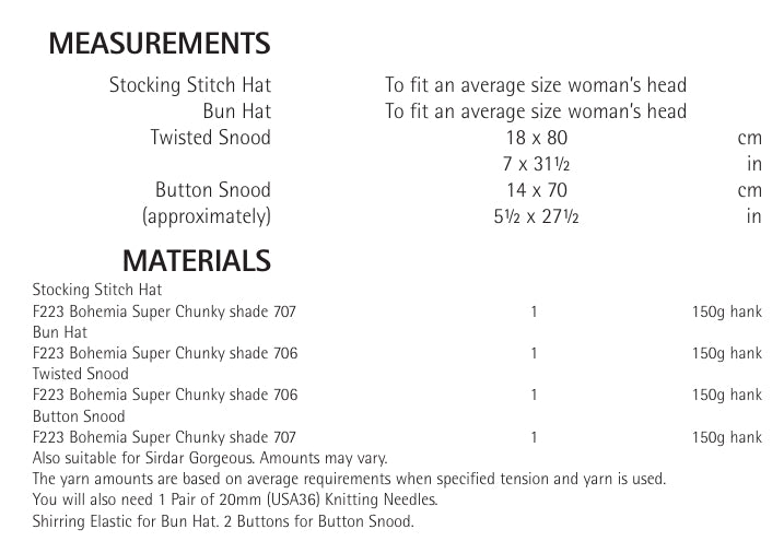 Sirdar Accessories Knitting Pattern in Super Chunky 8157P PDF DOWNLOAD