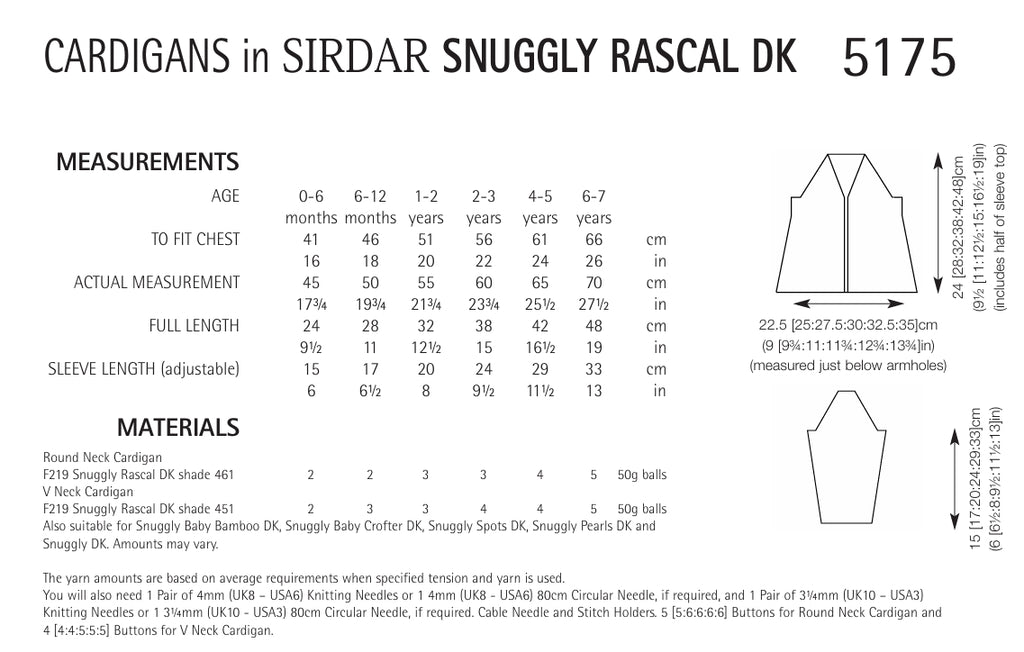 Sirdar Cardigans Knitting Pattern in DK 5175P PDF DOWNLOAD