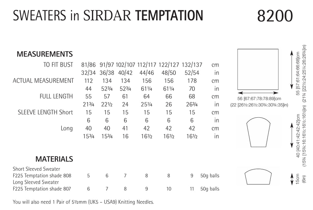 Sirdar Sweaters Knitting Pattern in Chunky 8200P PDF DOWNLOAD