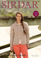 Sirdar Cardigan Knitting Pattern in Sirdar Harrap Tweed Chunky 7902P PDF